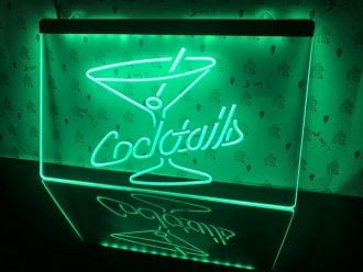 Cocktails Rum Wine Lounge Bar Pub LED Neon Sign