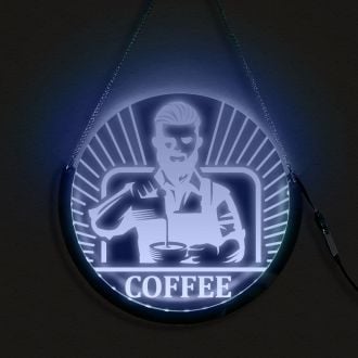 Coffee Bar Round Sign Cafe Shop LED Neon Sign