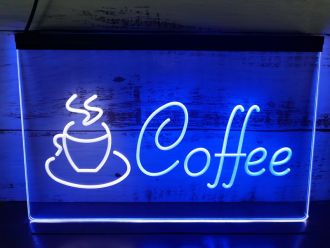 Coffee Cup Cappuccino Dual LED Neon Sign