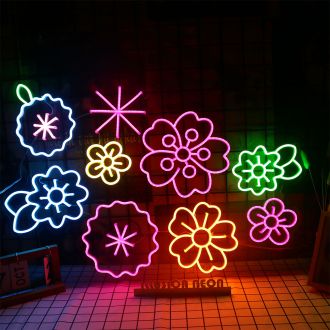 Colorful Flowers Neon Sign