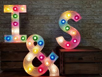 Steel Marquee Letter Colorful I&S Wedding Decor High-End Custom Zinc Metal Marquee Light Marquee Sign