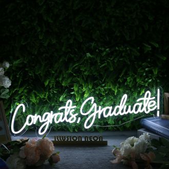 Congrats Graduate White Neon Sign