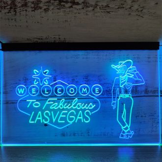 Cowboy Las Vegas Dual LED Neon Sign