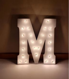 Steel Marquee Letter M Warm White High-End Custom Zinc Metal Marquee Light Marquee Sign
