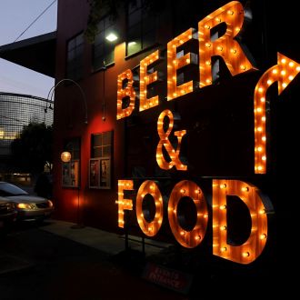 Steel Marquee Letter Beer And Food High-End Custom Zinc Metal Marquee Light Marquee Sign