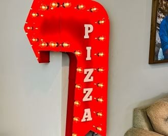 Steel Marquee Letter Corner Arrow Pizza High-End Custom Zinc Metal Marquee Light Marquee Sign