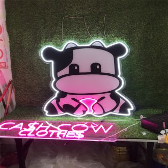 Cute Dairy Cow UV Print LED Neon Sign