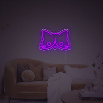 Cuty Cat Head LED Neon Sign