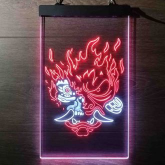 Cyberpunk Samurai Dual LED Neon Sign