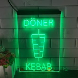 Doner Kebab Restaurant Cafation Bar LED Neon Sign