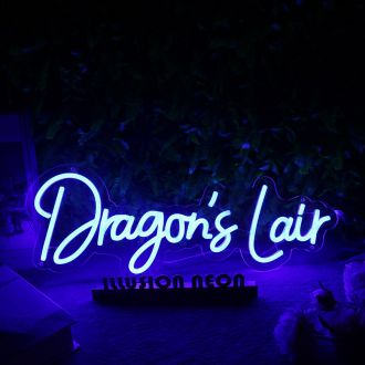 Dragon's Lair Blue Neon Sign