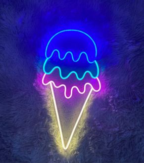 Dripping Ice Cream Neon Sign