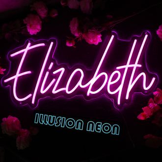 Elizabeth Purple Neon Sign