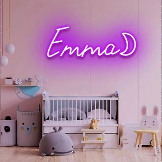Emma Neon Name Signs Purple Neon Lights With A Moon Sign