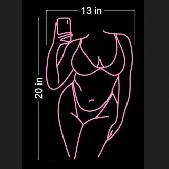 Female Figure Body Selfie Neon Sign