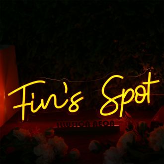 Fin's Spot Yellow Neon Sign