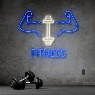 Fitness With Workout Drawing Neon Sign