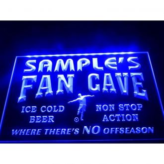 Football Fan Cave Man Name Personalized Custom LED Neon Sign