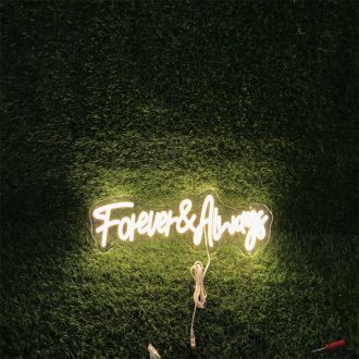 Forever And Always White LED Neon Sign