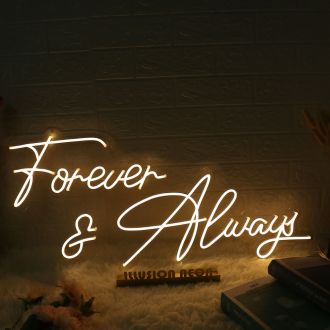 Forever And Always Yellow Wedding Neon Sign