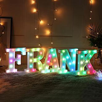 Steel Marquee Letter Frank Colorful High-End Custom Zinc Metal Marquee Light Marquee Sign