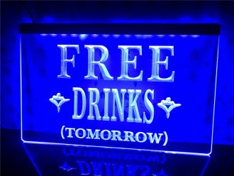 Free Drinks Tomorrow Beer Bar LED Neon Sign