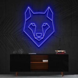 Geometric Wolf Neon Sign
