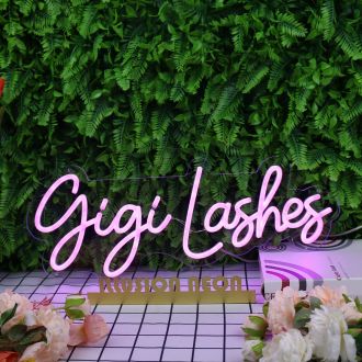 Gigi Lashes Purple Neon Sign