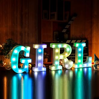 Steel Marquee Letter Girl Colorful High-End Custom Zinc Metal Marquee Light Marquee Sign