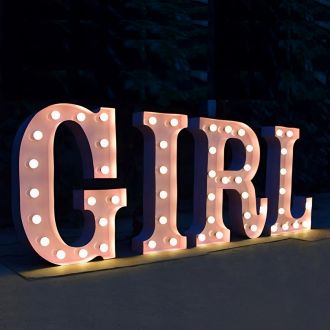 Steel Marquee Letter Girl Pink High-End Custom Zinc Metal Marquee Light Marquee Sign