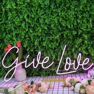 Give Love Purple Neon Sign