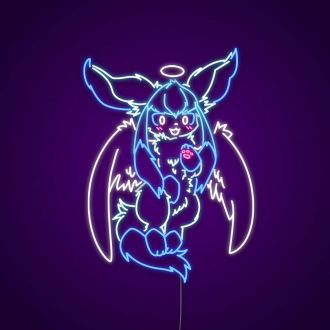 Glaceon With Wings Neon Sign
