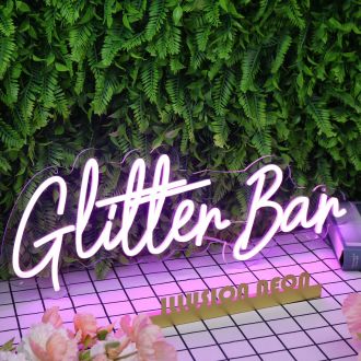 Glitter Bar Purple Neon Sign