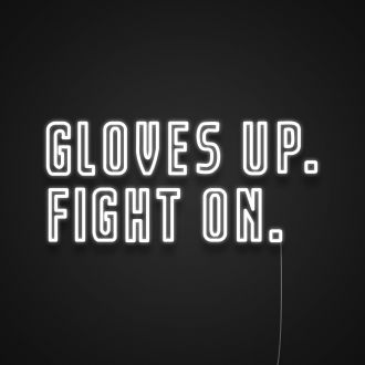Gloves Up Fight On Neon Sign