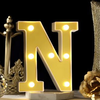 Steel Marquee Letter Gold Letters N High-End Custom Zinc Metal Marquee Light Marquee Sign