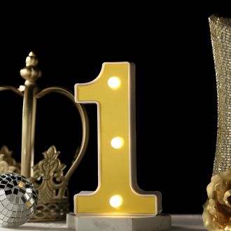 Steel Marquee Letter Gold Number 1 High-End Custom Zinc Metal Marquee Light Marquee Sign