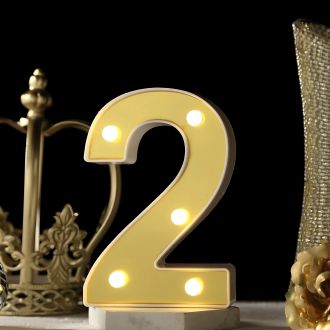 Steel Marquee Letter Gold Number 2 High-End Custom Zinc Metal Marquee Light Marquee Sign