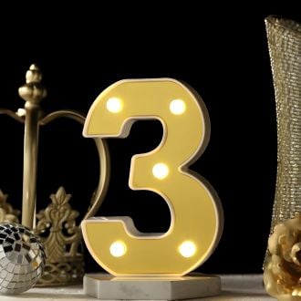 Steel Marquee Letter Gold Number 3 High-End Custom Zinc Metal Marquee Light Marquee Sign