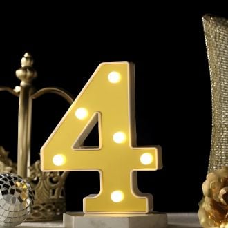 Steel Marquee Letter Gold Number 4 High-End Custom Zinc Metal Marquee Light Marquee Sign