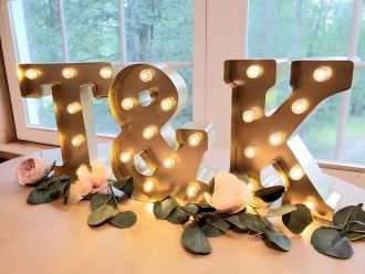 Steel Marquee Letter Gold T&K Wedding High-End Custom Zinc Metal Marquee Light Marquee Sign