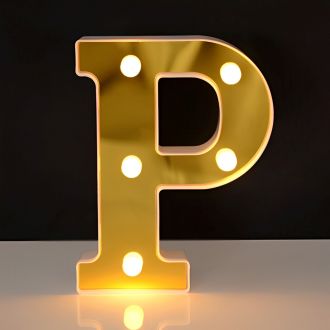 Steel Marquee Letter Golden Alphabet P Party Decor High-End Custom Zinc Metal Marquee Light Marquee Sign