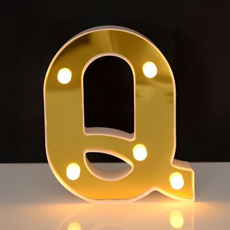 Steel Marquee Letter Golden Alphabet Q Party Decor High-End Custom Zinc Metal Marquee Light Marquee Sign