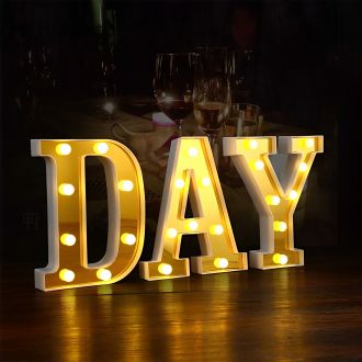 Steel Marquee Letter Golden DAY Room Decor High-End Custom Zinc Metal Marquee Light Marquee Sign