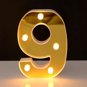 Steel Marquee Letter Golden Mumber 9 Nine High-End Custom Zinc Metal Marquee Light Marquee Sign