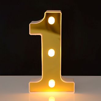 Steel Marquee Letter Golden Number 1 One High-End Custom Zinc Metal Marquee Light Marquee Sign
