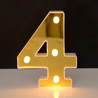 Steel Marquee Letter Golden Number 4 Four Room Decor High-End Custom Zinc Metal Marquee Light Marquee Sign