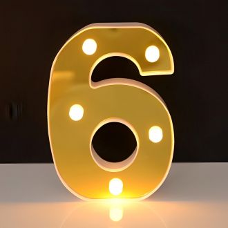 Steel Marquee Letter Golden Number 6 Six Warm White High-End Custom Zinc Metal Marquee Light Marquee Sign