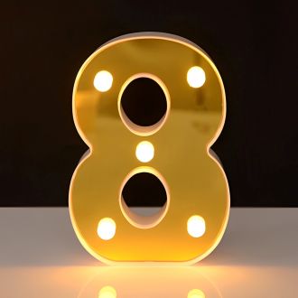 Steel Marquee Letter Golden Number 8 Eight Room Decor High-End Custom Zinc Metal Marquee Light Marquee Sign