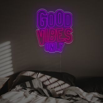 Good Vibe Only Purple LED Neon Sign