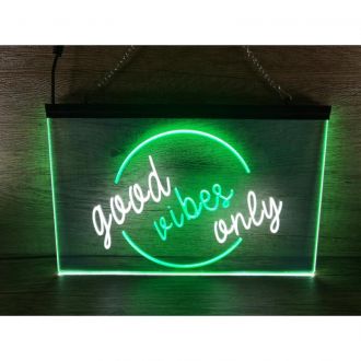 Good Vibes Only Circle Dual LED Neon Sign
